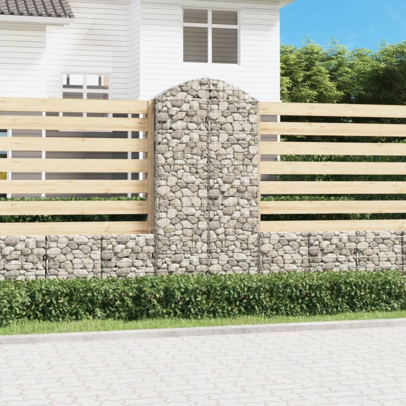 vidaXL Cesta gaviones forma arco hierro galvanizado 100x30x200/220 cm vidaXL Cesta gaviones forma arco hierro galvanizado 100x30x200/220 cm