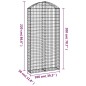vidaXL Cesta gaviones forma arco hierro galvanizado 100x30x200/220 cm vidaXL Cesta gaviones forma arco hierro galvanizado 100x30x200/220 cm