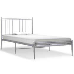 vidaXL Estructura de cama de metal gris 100x200 cm
