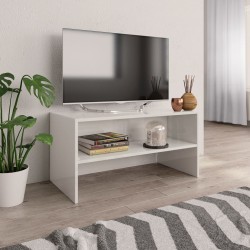vidaXL Mueble de TV madera contrachapada blanco brillante 80x40x40 cm