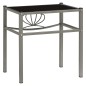 vidaXL Mesita de noche metal y vidrio gris y negro 42,5x33x44,5 cm vidaXL Mesita de noche metal y vidrio gris y negro 42,5x33x44,5 cm