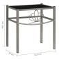 vidaXL Mesita de noche metal y vidrio gris y negro 42,5x33x44,5 cm vidaXL Mesita de noche metal y vidrio gris y negro 42,5x33x44,5 cm