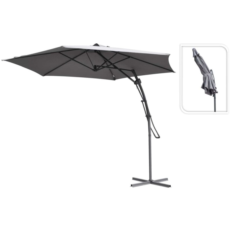 ProGarden Sombrilla colgante gris 300 cm ProGarden Sombrilla colgante gris 300 cm