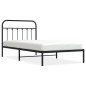 vidaXL Estructura de cama con cabecero metal negro 107x203 cm vidaXL Estructura de cama con cabecero metal negro 107x203 cm