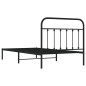 vidaXL Estructura de cama con cabecero metal negro 107x203 cm vidaXL Estructura de cama con cabecero metal negro 107x203 cm