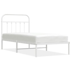 vidaXL Estructura de cama de metal con cabecero blanco 80x200 cm
