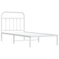 vidaXL Estructura de cama de metal con cabecero blanco 80x200 cm