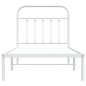 vidaXL Estructura de cama de metal con cabecero blanco 80x200 cm