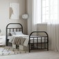 vidaXL Estructura de cama con cabecero y estribo metal negro 75x190 cm vidaXL Estructura de cama con cabecero y estribo metal negro 75x190 cm