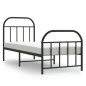 vidaXL Estructura de cama con cabecero y estribo metal negro 75x190 cm vidaXL Estructura de cama con cabecero y estribo metal negro 75x190 cm