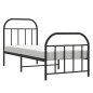 vidaXL Estructura de cama con cabecero y estribo metal negro 75x190 cm vidaXL Estructura de cama con cabecero y estribo metal negro 75x190 cm