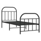 vidaXL Estructura de cama con cabecero y estribo metal negro 75x190 cm vidaXL Estructura de cama con cabecero y estribo metal negro 75x190 cm