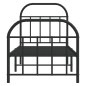 vidaXL Estructura de cama con cabecero y estribo metal negro 75x190 cm vidaXL Estructura de cama con cabecero y estribo metal negro 75x190 cm