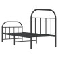 vidaXL Estructura de cama con cabecero y estribo metal negro 75x190 cm vidaXL Estructura de cama con cabecero y estribo metal negro 75x190 cm
