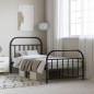 vidaXL Estructura de cama con cabecero y estribo metal negro 100x200cm vidaXL Estructura de cama con cabecero y estribo metal negro 100x200cm