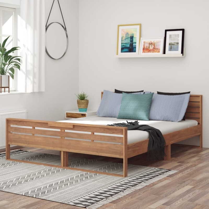 vidaXL Estructura de cama madera de teca maciza 160x200 cm vidaXL Estructura de cama madera de teca maciza 160x200 cm