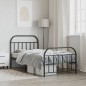 vidaXL Estructura de cama con cabecero y estribo metal negro 100x200cm vidaXL Estructura de cama con cabecero y estribo metal negro 100x200cm