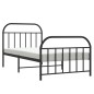 vidaXL Estructura de cama con cabecero y estribo metal negro 100x200cm vidaXL Estructura de cama con cabecero y estribo metal negro 100x200cm