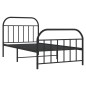 vidaXL Estructura de cama con cabecero y estribo metal negro 100x200cm vidaXL Estructura de cama con cabecero y estribo metal negro 100x200cm