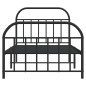 vidaXL Estructura de cama con cabecero y estribo metal negro 100x200cm vidaXL Estructura de cama con cabecero y estribo metal negro 100x200cm