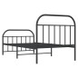 vidaXL Estructura de cama con cabecero y estribo metal negro 100x200cm vidaXL Estructura de cama con cabecero y estribo metal negro 100x200cm