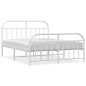 vidaXL Estructura cama metal con cabecero y estribo blanco 150x200 cm vidaXL Estructura cama metal con cabecero y estribo blanco 150x200 cm