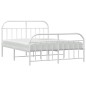 vidaXL Estructura cama metal con cabecero y estribo blanco 150x200 cm vidaXL Estructura cama metal con cabecero y estribo blanco 150x200 cm