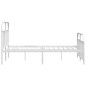 vidaXL Estructura cama metal con cabecero y estribo blanco 150x200 cm vidaXL Estructura cama metal con cabecero y estribo blanco 150x200 cm