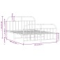 vidaXL Estructura cama metal con cabecero y estribo blanco 150x200 cm vidaXL Estructura cama metal con cabecero y estribo blanco 150x200 cm