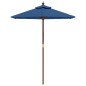 vidaXL Sombrilla de jardín con poste de madera azul celeste 196x231 cm vidaXL Sombrilla de jardín con poste de madera azul celeste 196x231 cm