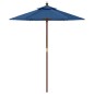 vidaXL Sombrilla de jardín con poste de madera azul celeste 196x231 cm vidaXL Sombrilla de jardín con poste de madera azul celeste 196x231 cm