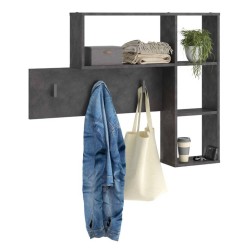 FMD Perchero de pared con 4 compartimentos abiertos gris antracita