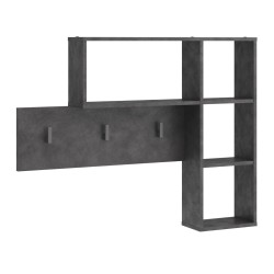 FMD Perchero de pared con 4 compartimentos abiertos gris antracita