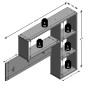 FMD Perchero de pared con 4 compartimentos abiertos gris antracita FMD Perchero de pared con 4 compartimentos abiertos gris antracita