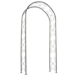 Nature Arco de jardín de metal negro 100x37x230 cm