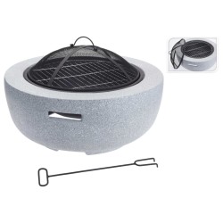 ProGarden Brasero con rejilla BBQ redondo gris claro 60x25 cm