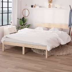 vidaXL Estructura de cama madera maciza de pino doble 135x190 cm