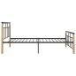 vidaXL Estructura de cama metal y madera maciza de roble 90x200 cm vidaXL Estructura de cama metal y madera maciza de roble 90x200 cm