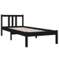 vidaXL Estructura de cama madera maciza negro 75x190 cm