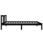 vidaXL Estructura de cama madera maciza negro 75x190 cm