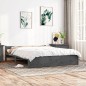 vidaXL Estructura de cama madera maciza gris tamaño king 150x200 cm