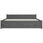 vidaXL Estructura de cama madera maciza gris tamaño king 150x200 cm