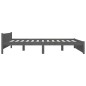 vidaXL Estructura de cama madera maciza gris tamaño king 150x200 cm