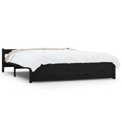 vidaXL Estructura de cama madera maciza negro tamaño king 150x200 cm
