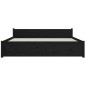 vidaXL Estructura de cama madera maciza negro tamaño king 150x200 cm
