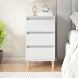 vidaXL Mesita de noche madera contrachapada blanca 40x35x70 cm