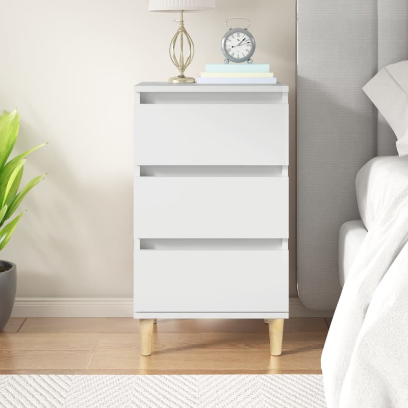 vidaXL Mesita de noche madera contrachapada blanca 40x35x70 cm vidaXL Mesita de noche madera contrachapada blanca 40x35x70 cm