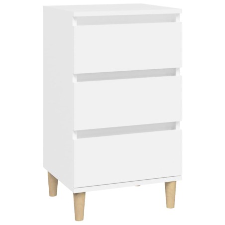vidaXL Mesita de noche madera contrachapada blanca 40x35x70 cm