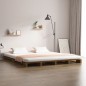 vidaXL Cama de palets madera de pino marrón miel King Size 150x200 cm