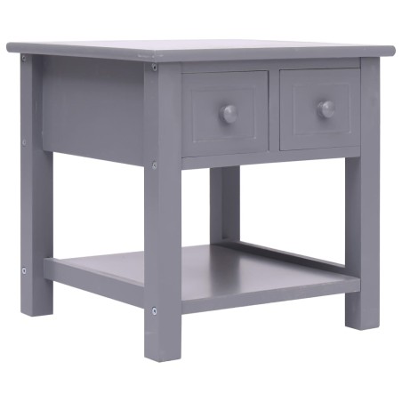 vidaXL Mesa auxiliar madera de Paulownia gris 40x40x40 cm